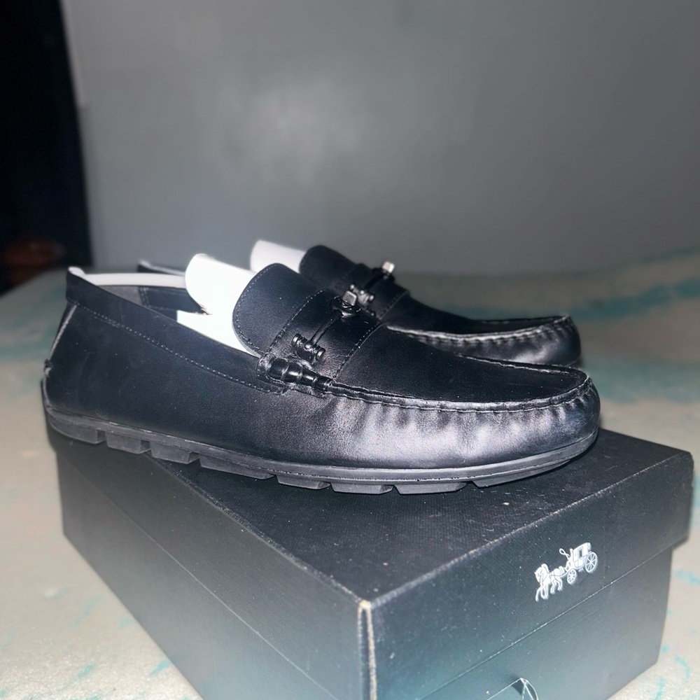 Coach Men's Black Leather Loafers